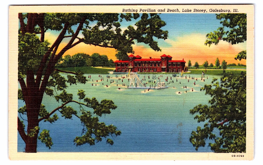 Vintage linen postcard from Galesburg